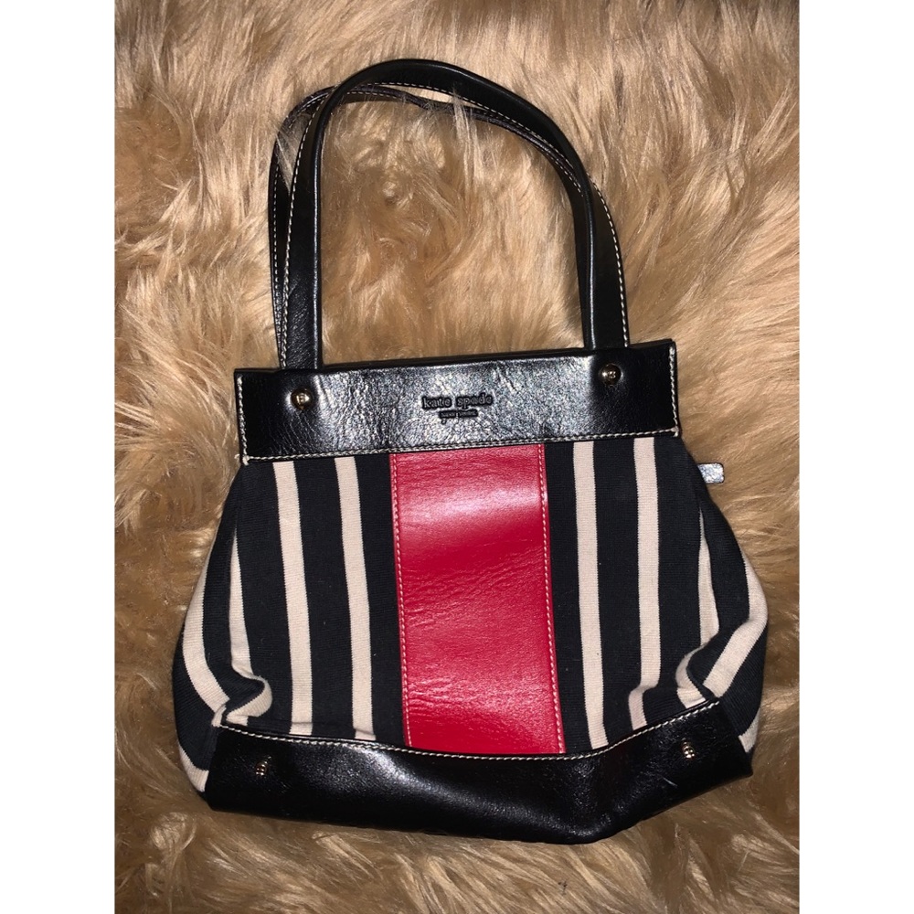 Vintage KATE SPADE Canvas & Leather Satchel Bag
